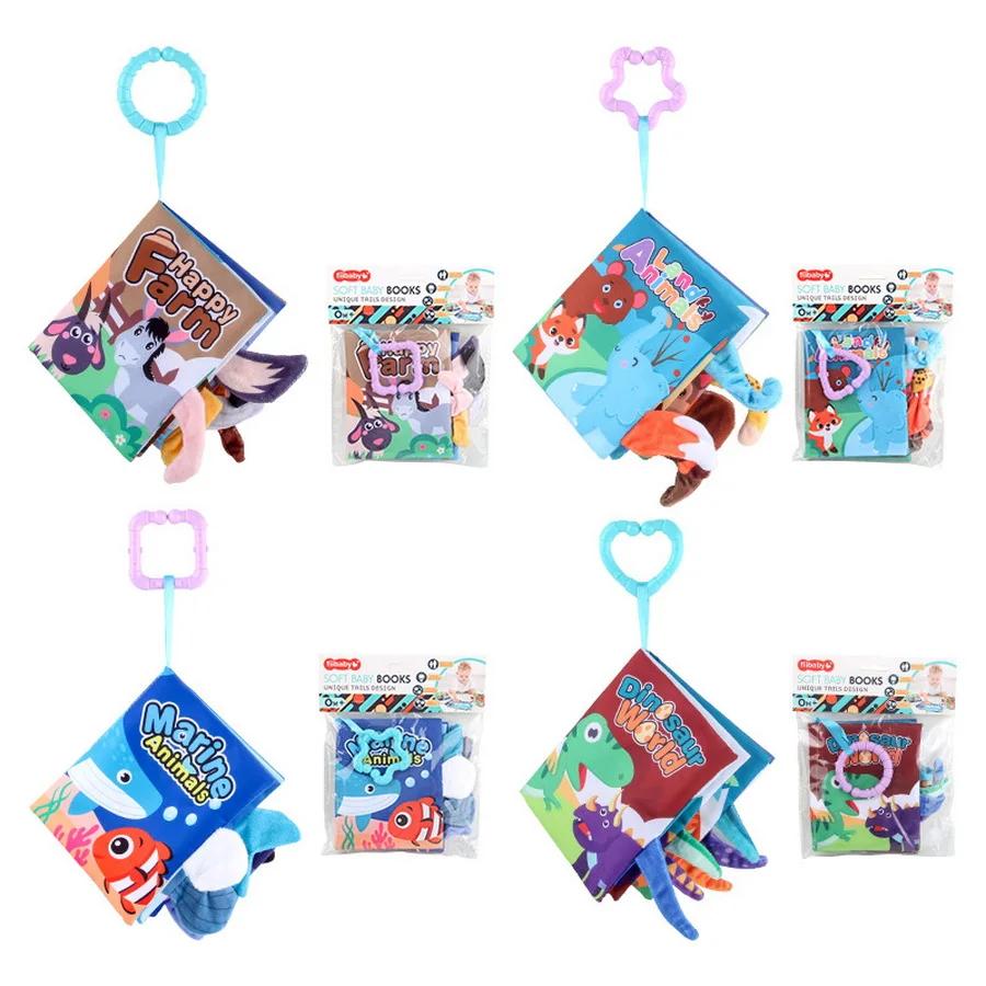 1 stück Weiche Baby Bücher Touch Feel Hohe Kontrast Stoff Buch Tiere Dinosaurier Sensorischen Montessori Frühen Lernen Spielzeug Kinder Geschenke