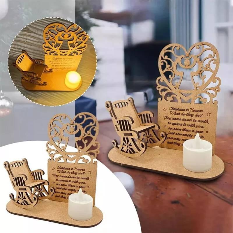 Christmas Heaven In Poem Tree Rocking Chair Candle Lights Memorial Gift Ornament