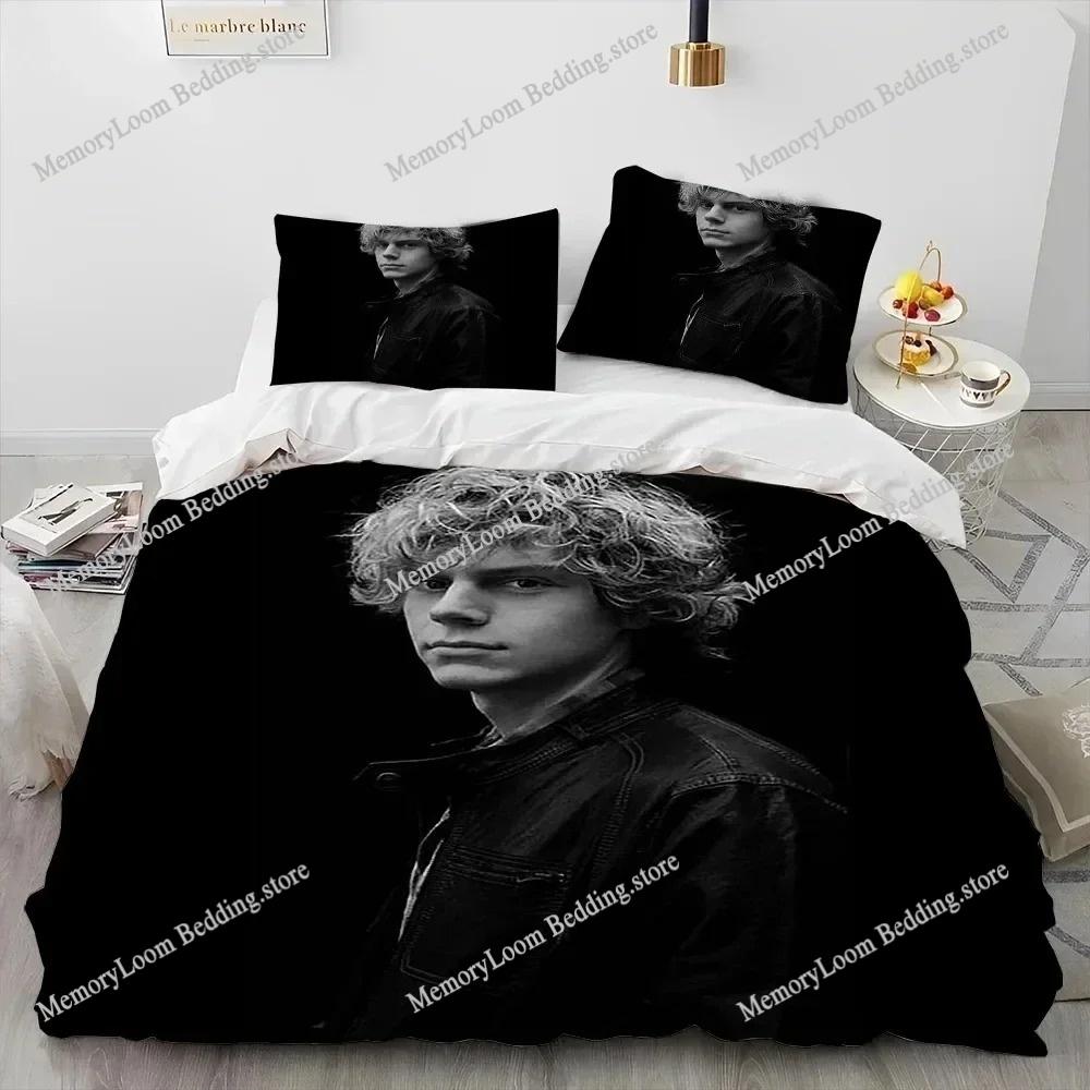 Movie Character Cool Evan Peters Movie TV Actor Bedding Set Twin/Queen Size Duvet Cover Pillowcase Soft Bedroom Decor Set