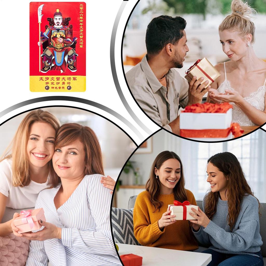 Tai Sui Protection Card 2026 General Small Home Decor Chinese New Year Blessing Cards For Wealth Prosperity Harmony Success