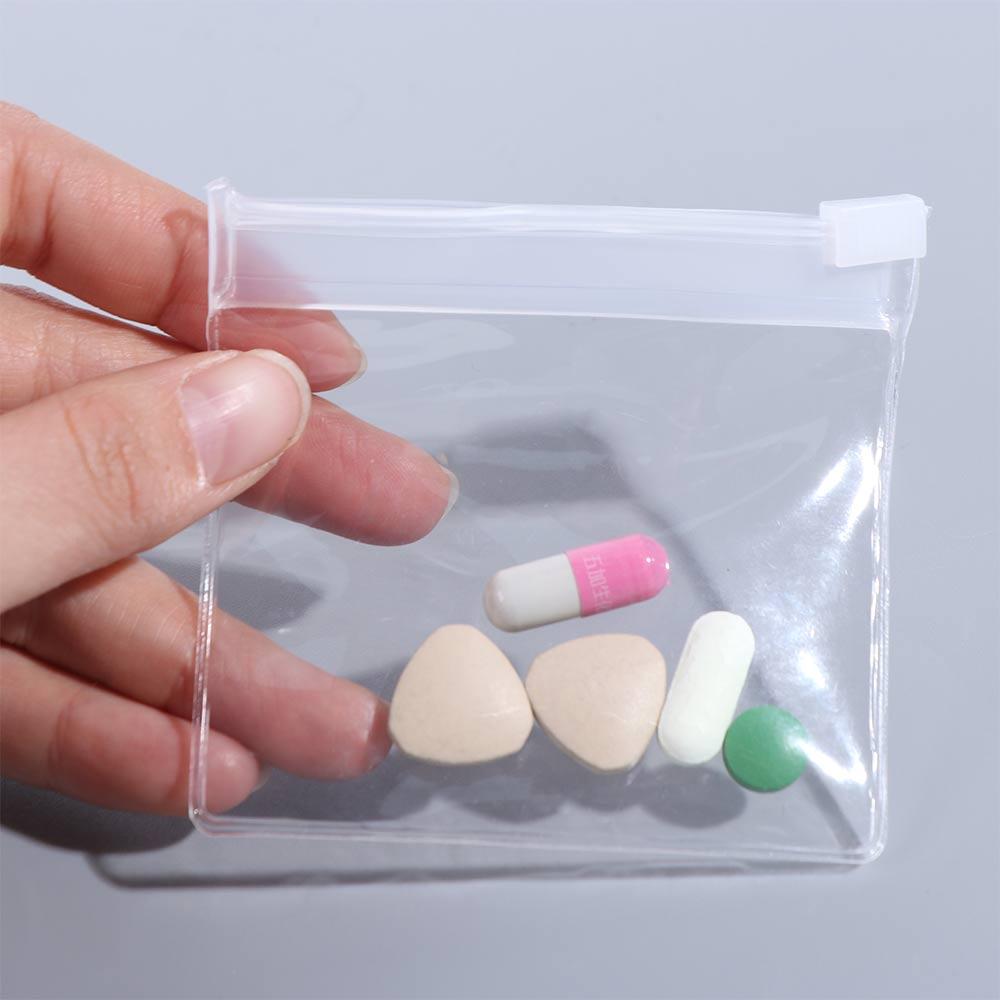 10pcs Clear Pill Bags Portable Ring Storage Holder Bag Self Sealing Pouches  Jewelry