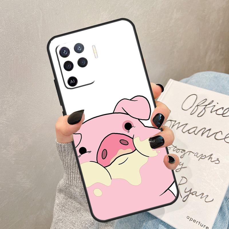 Cute PINK Kawai Pig Case For Oppo A40 A60 A80 A78 A38 A18 A98 A58 A96 A76 A16 A94 A74 A54 A15 A17 A57 A77 A5 Pro
