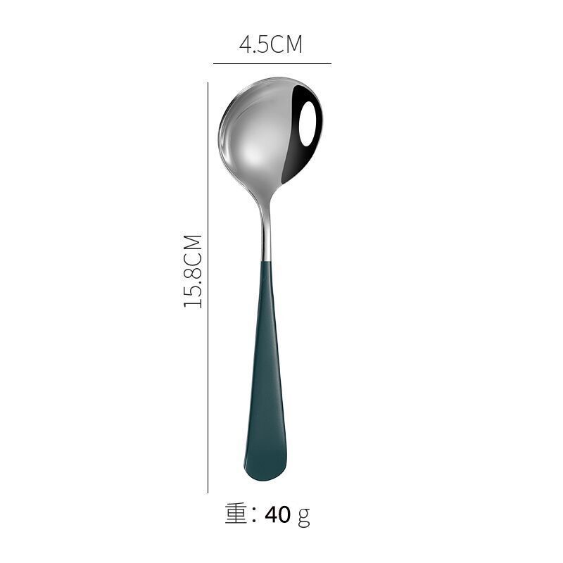 1Pc Round Stainless Steel Soup Spoon 16cm Dishwasher Safe Coffee Dessert Stirring Spoon for Home Kitchen