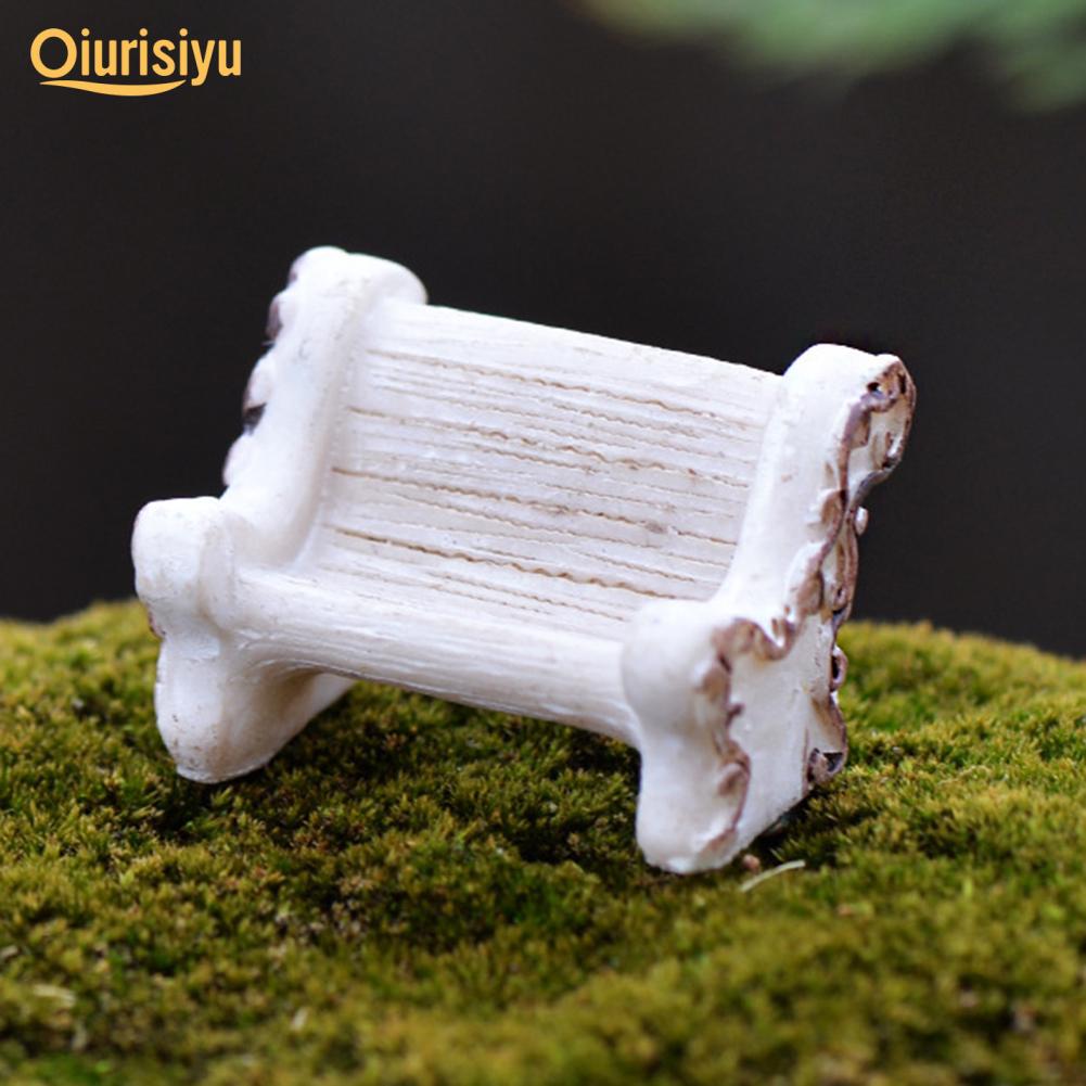 

Мини-кресло из смолы Миниатюрный ландшафтный садовый декор белый