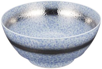 Arita Ware Ceramic Kiln [Ultimate Ramen Bowl] Blue Blossom Platinum Band Diametro circa 18 x Altezza 8 cm Ciotola per ramen Ciotola in ceramica Lavabile in lavastoviglie