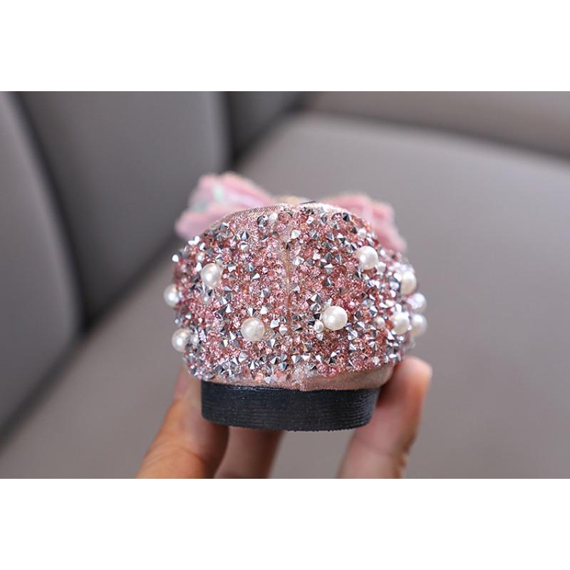 Autumn new style ladylike baby girl girls' princess rhinestone flat shoes, leather shoes, dance performance shoes