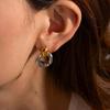 Minimalist Heart Shape Stainless Steel Earring Set With Moon Elements For Women