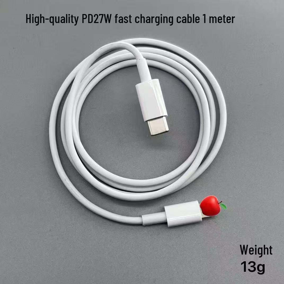 

40 Вт Подвійний C Подвійний USB Зарядний пристрій для Apple та Android, Стандарт ЄС/США/Великобританії, Швидка зарядка PD PD27WC-L Fast Charging Cable, 1m, Unpackaged