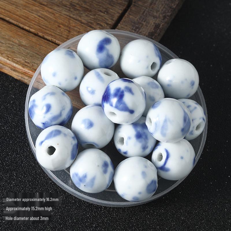 16mm Retro Ceramic Beads for DIY Bracelets & Necklaces