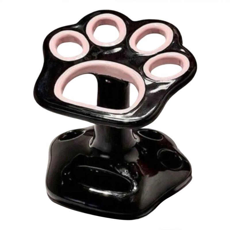 

AB34-Cat Paw Shape Toothbrush Holder No Punching Base For Toothbrushes Makeup Brush Storage Bathroom Accessories чорний