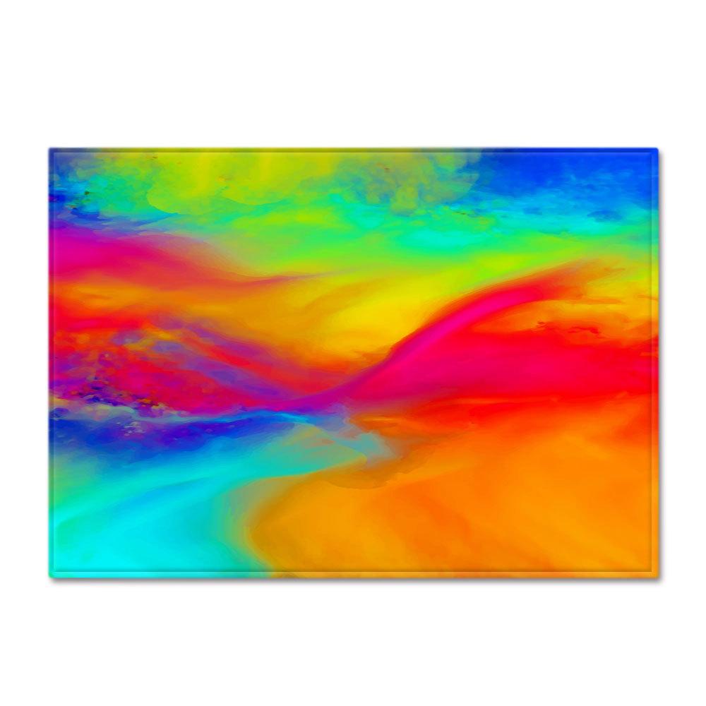Gradual Change Large Carpet Feather Wind Bedroom Floor Mat