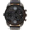 Ou Radium Men'S Watch Alloy Two-Way Travel Time Sports Watch 9316 Black Case Waterproof Watch Large Dial