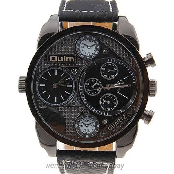 Ou Radium Men'S Watch Alloy Two-Way Travel Time Sports Watch 9316 Black Case Waterproof Watch Large Dial
