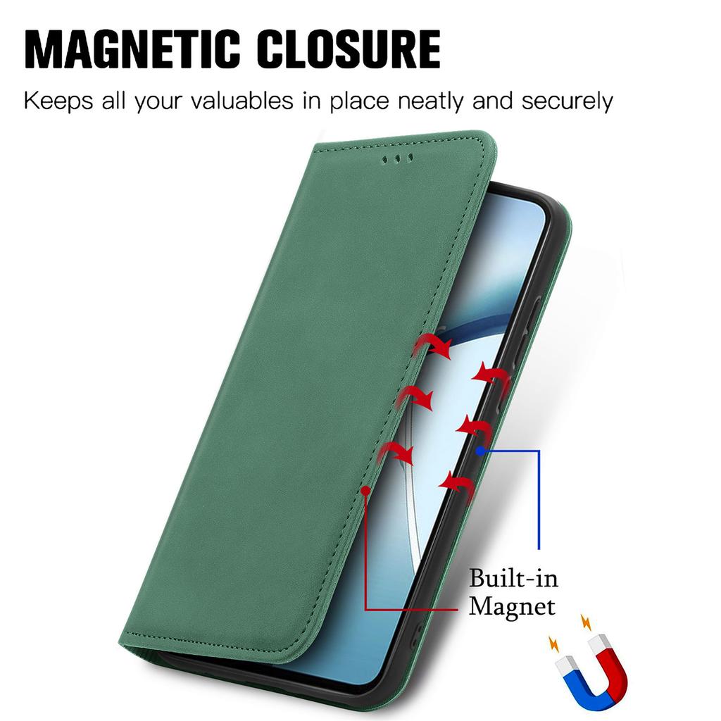 Pro Xiaomi Redmi Note 14 4G (164,84 mm) Kožené pouzdro s držákem na karty Magnetická absorpce Kryt na telefon