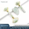 Jade Roller & Gua Sha Beauty Set - Double Roller Massager with Small Cow Horn & Large Ball Massage Tools.