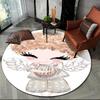 3D Cute Ballet Girl Ballerina Fairy Cartoon Area Rug,Round Carpet for Living Room Bedroom Sofa Decoration,Kid Non-slip Floor Mat