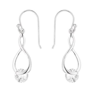Earrings - Elorie - 925 Rhodium-Plated Solid Silver - Zirconium Oxide - 5 Mm - Hook System