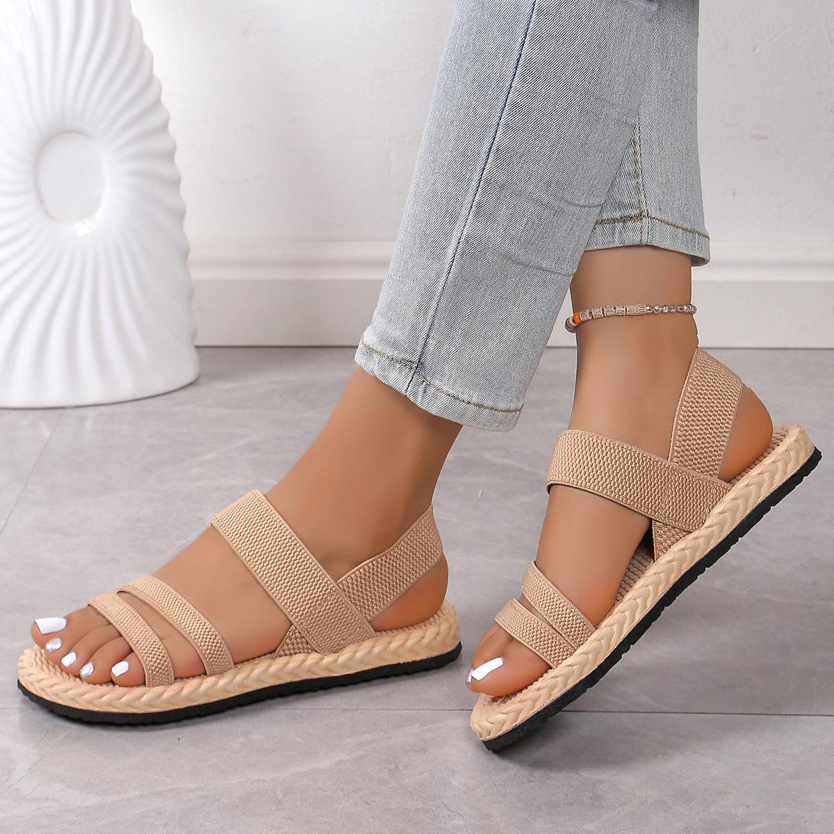 

Босоножки женские летние новые на плоской подошве студенческие римские сандалии женские с круглым носком дышащие с мягкой подошвой пляжные сандалии женские 43 абрикосовый