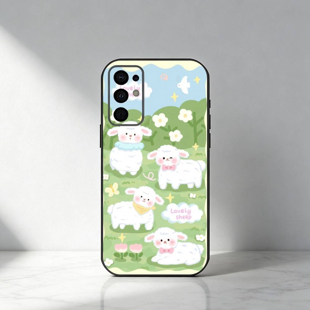 

Cartoon Lovely Sheep Phone Case For Samsung S25,S24,S21,S22,S23,S30,Ultra,S20,Plus,Fe,Note,5G Black Cover Samsung S235G
