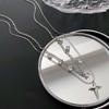 Romantic Bilayer Asterism Pendant Necklace for Women Sparkling Rhinestones Star Heart Bead Choker Y2K Accessories Fine Jewelry