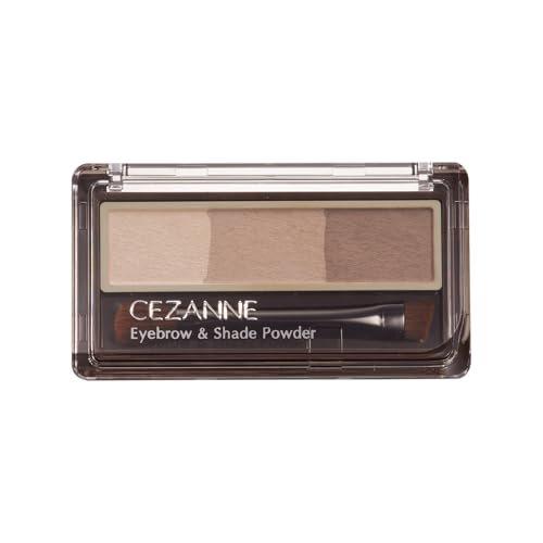 CEZANNE Eyebrow & Shade Powder 04 Olive Brown 3-Color Soft Dimension Brow Palette