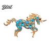 Rainbow Unicorn Pin Brooch Horse Design Enamel with Imitation Crystals
