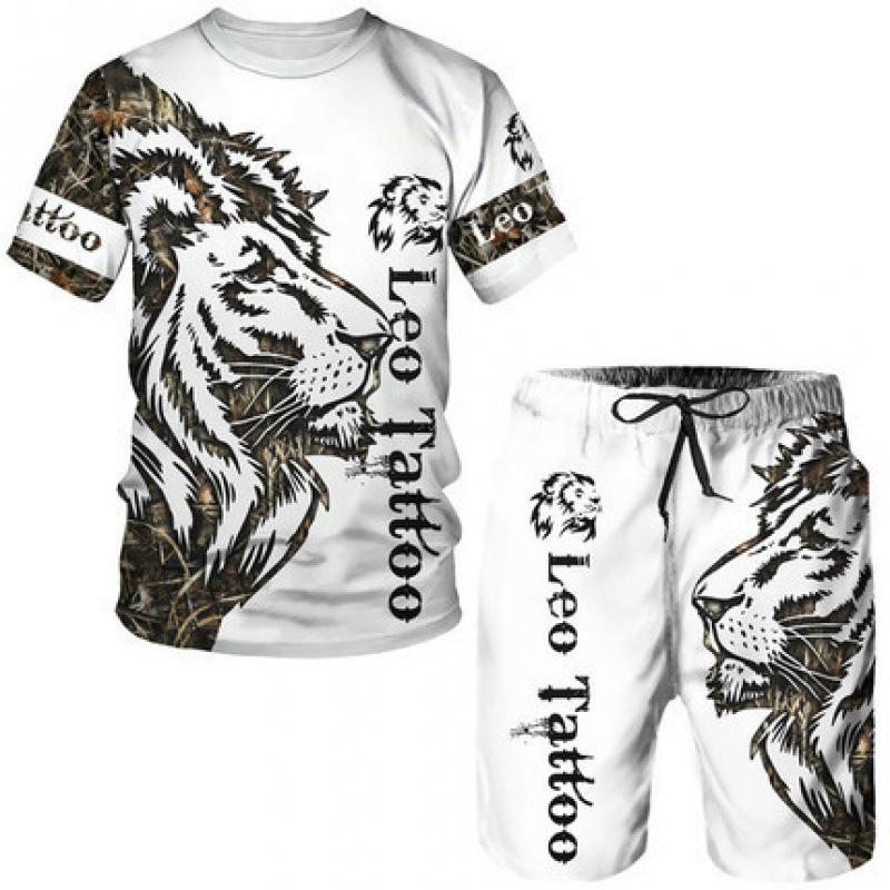 16 summer new fashion 1D lion print men's sportswear 1-piece wholesale