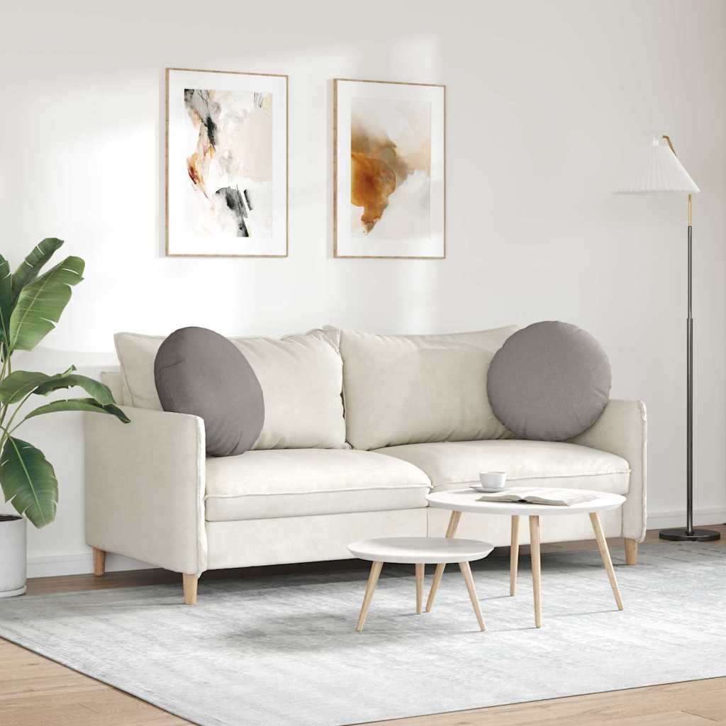 Seat Cushion 2 Pcs Taupe Ø50 X 19 Cm Fabric