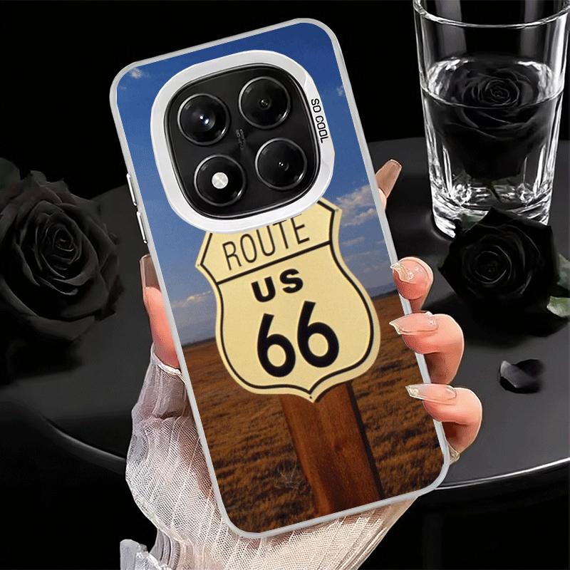 

America Route 66 Shockproof Phone Case for Xiaomi Redmi Note 15 14 13 12 Pro Plus 11 11S 11T 5G Cover Anti Fall Fundas Redmi Note 11T 5G