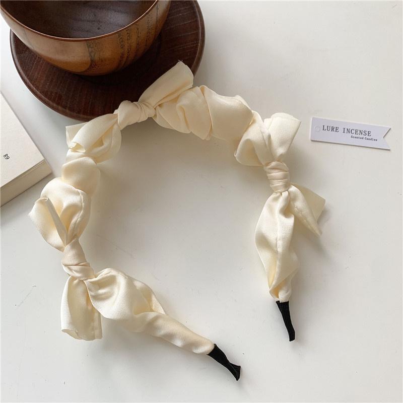 

Sweet Satin Knot Hairbands for Women Candy Colors Handmade Bow Hair Hoop Korean Girl Ins Hair Accessories Size fits all