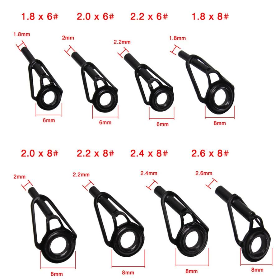 80pcs Ceramic Fishing Rod Guides High Carbon Steel Frame DIY Guide Tip Top Ring Repair Kit for Rod Building and Restoration260319