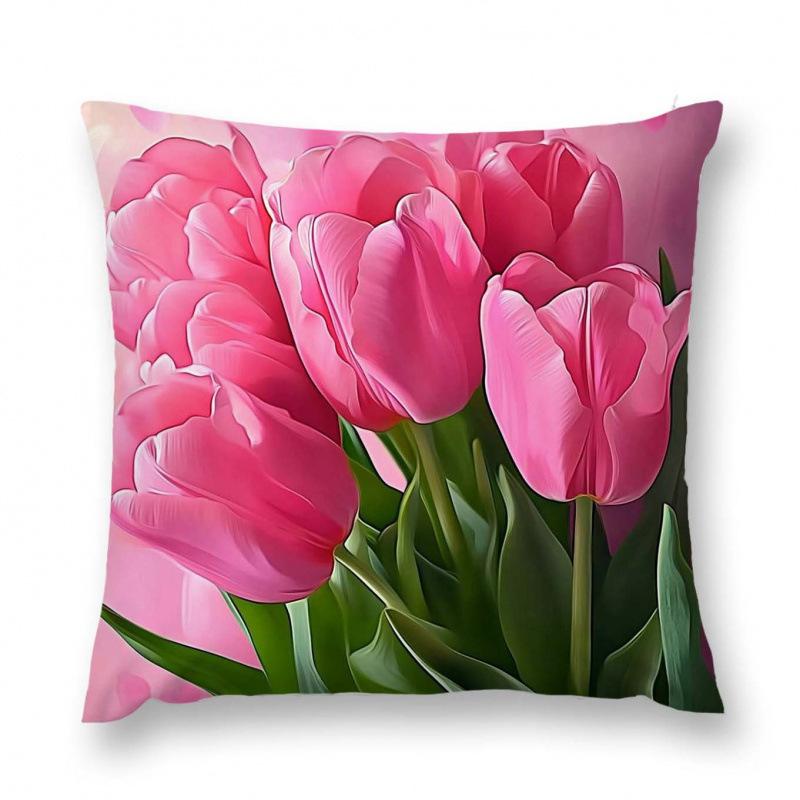 New Flower And Bird Pillow Cover Fresh Home Living Room Sofa Bed And Breakfast Bay Window Cushion Cover Premium