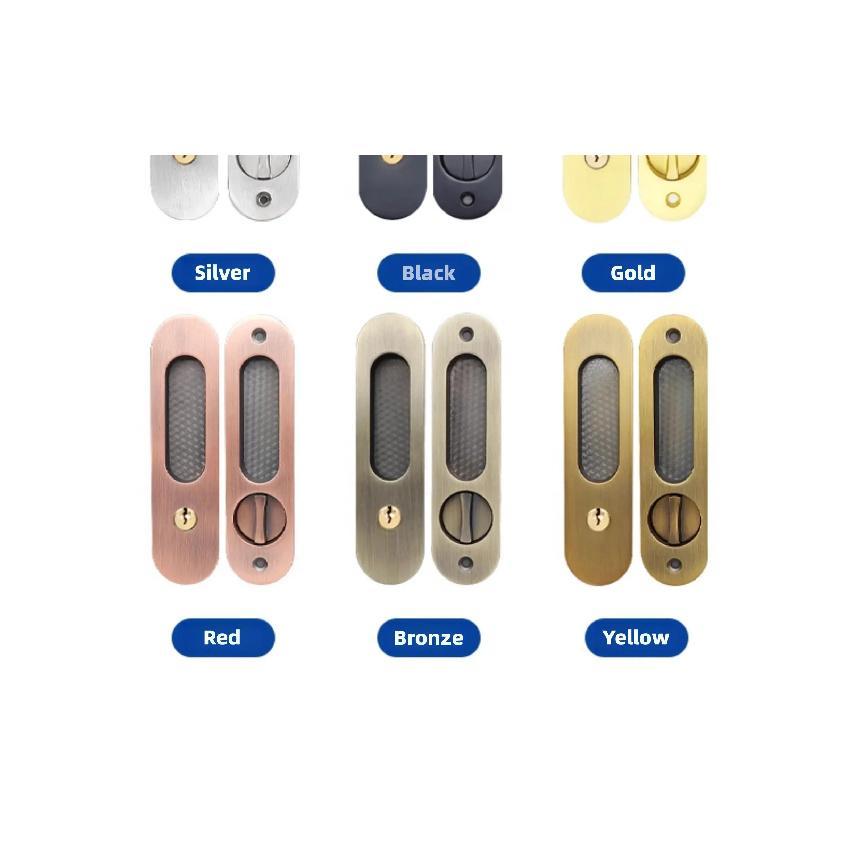 Invisible Door Lock Balcony Wooden Sliding Door Lock With Key Kitchen Bedroom Sliding Door Sliding Door Built-in Hook Lock