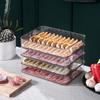 Stackable Dumpling Food Containers Clear Refrigerator Organizer with Lids Food Storage Box for Kitchen Fridge Non-stick