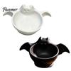 Festive Home Party Decor Halloween Candy Bowl, Bat Shape Ceramic Serving Dish, Cute Ghost Shaped Snack Holder Tabletop Decoration for Snacks