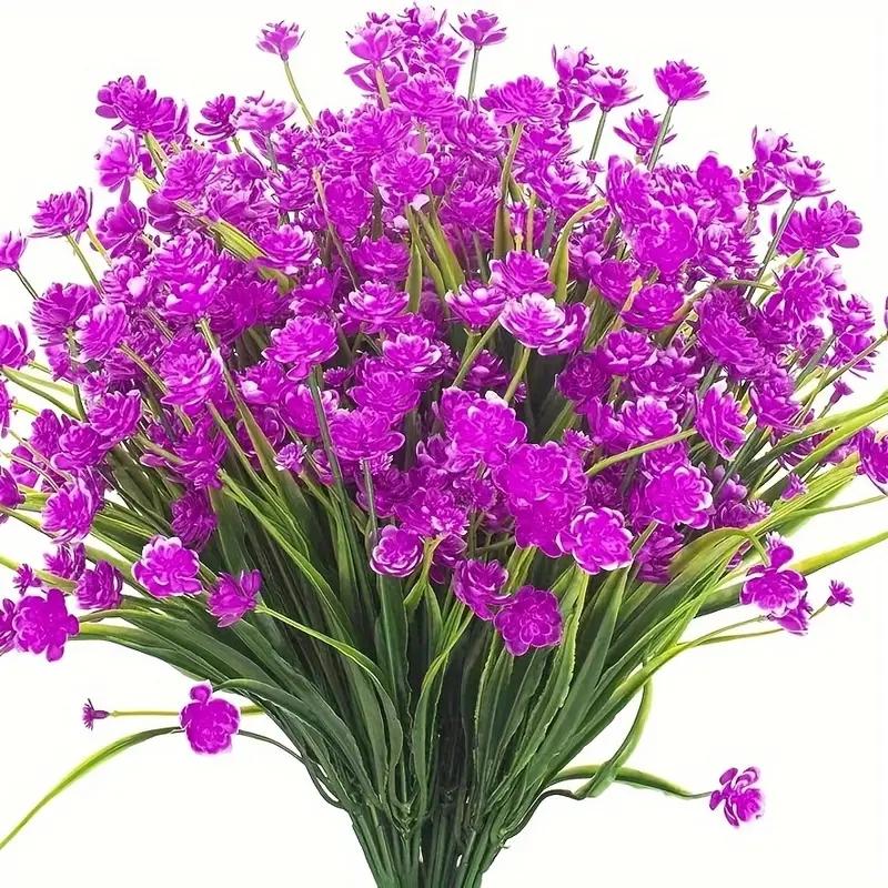 12 Bundles Artificial Flowers,Outdoor UV Resistant Fake Flowers,Premium Oxidation Resistance Artificial Flower