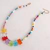 Minority Design Jelly Bear Necklace Charms Retro Colorful Ring Set INS Rice Bead Bracelet  Party