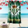 Name Custom Real Betis Print Beach Towel, Large Soft Quick Dry Towel for Beach Camping Swimming