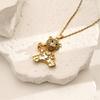 2026 New Sparkling Zircon Bear Necklace for Women Titanium Steel INS Style Elegant Clavicle Chain Fashion Jewelry