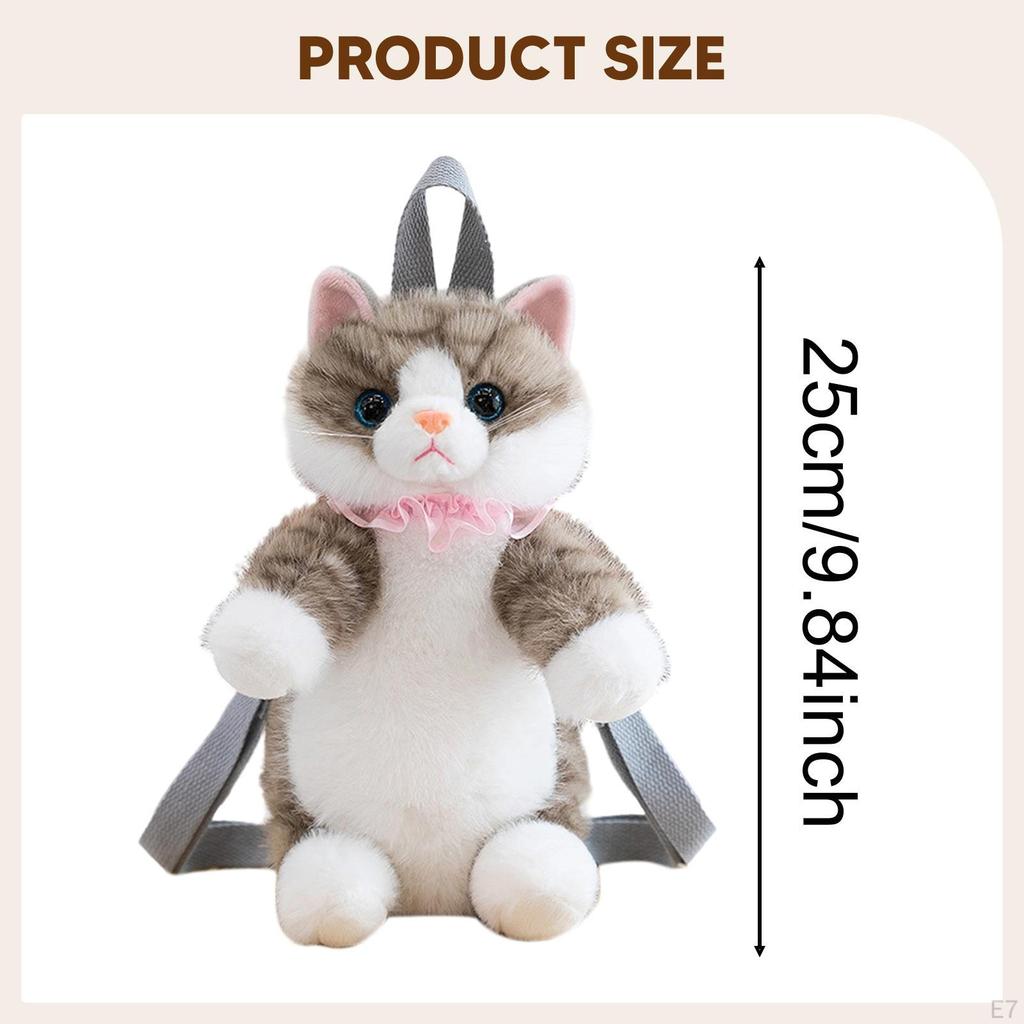 Cat Backpack, Functional Stuffed Animal Bag, Realistic Doll And Secure Storage for Women, Suitable
