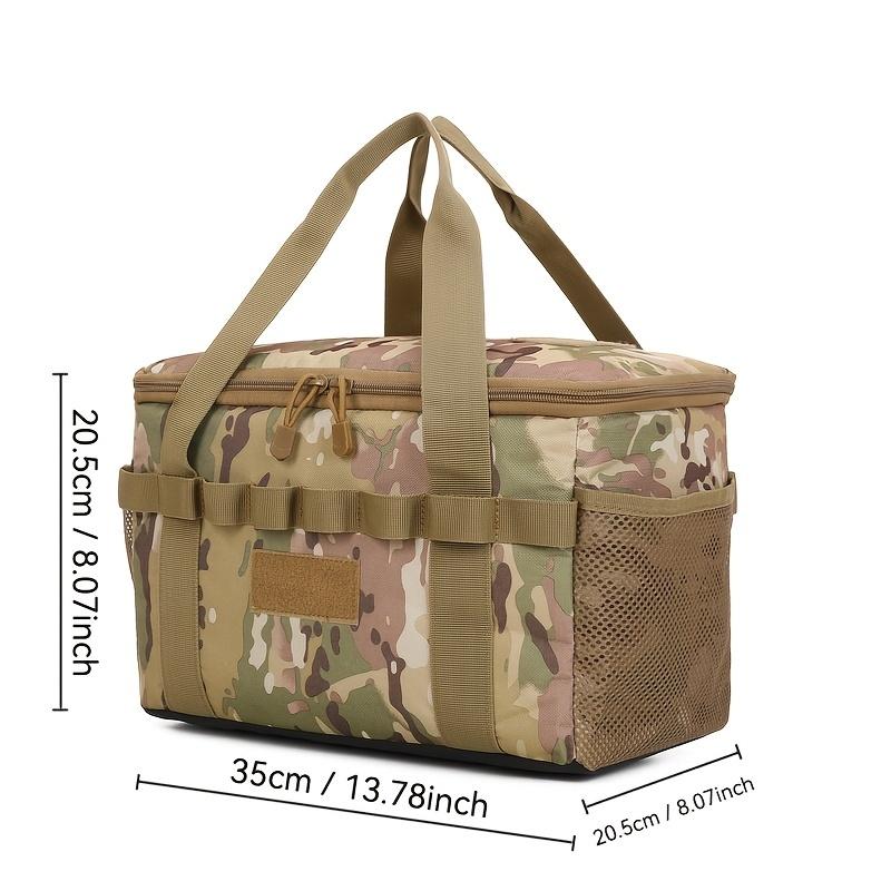 Outdoor Camping Tactical Bag - 14L Large Capacity Multi-Functional Tool & Picnic Gear Organizer with Multiple Compartments Black