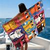 1Pc Nine Grid Cute Cat Print Large Beach Towel Sand Free Quick Dry Soft Towel For Beach Pool Yoga Gym Sports Home Daily Leisure