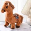 Electric Plush Horse Toy Kids Walking Movable Tail Interactive Horse Plushie Toy Toddlers Boys Girls Educational Simulation Stuffed Animal Toy