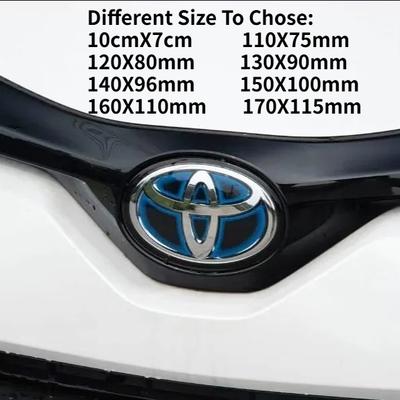 Kycr7 1Pc 3D Car Hybrid Blue Logo Front Grill Hood Trunk Emblem for Corolla Camry RAV4 Hilux Highlander Yaris Alphard HRV Reiz