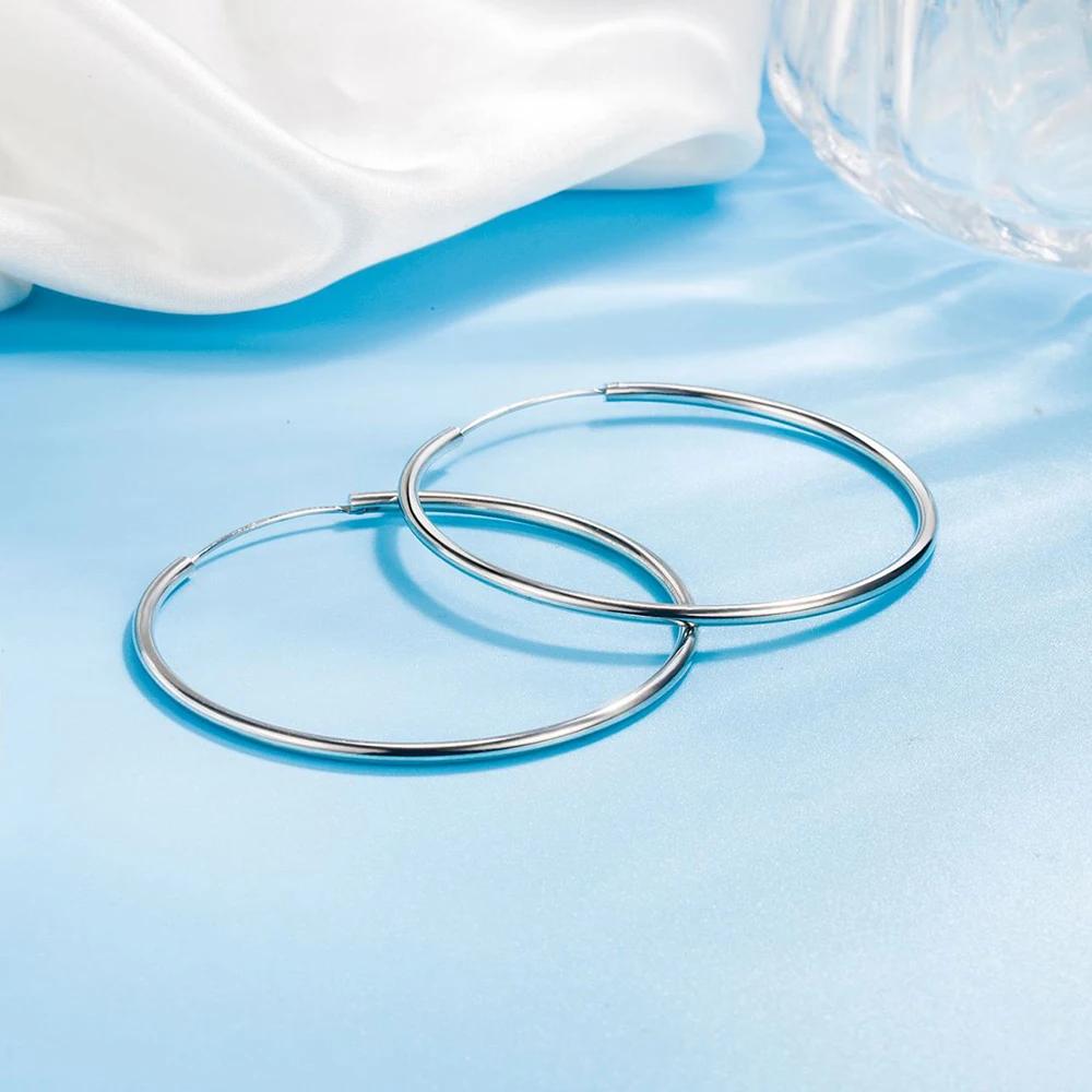 JewelryTop Copper High Quality Fashion Jewelry Round Hoop Earrings For Women Lady wedding party New 5/6CM