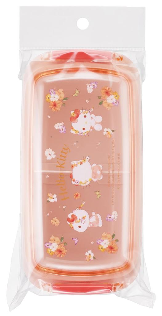 Skater Bento Easy To Single 530ml Domed Dishwasher and Microwave Made In Sanrio Hello Pastel Vivid Watercolor Floral Box, Biomass, Clean, Tier,