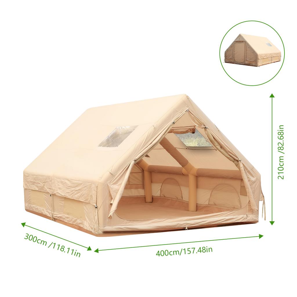 Inflatable Tent with Skylight Blow Up Tent Easy Setup Air Glamping Tents with Pump for Camping