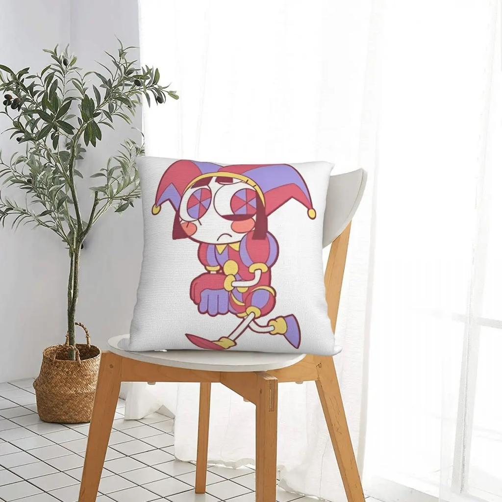 Pomni The Amazing Digital Circus Pillow Cases Cushion Covers  Decorative Throw Pillow Case Cover for Sofa