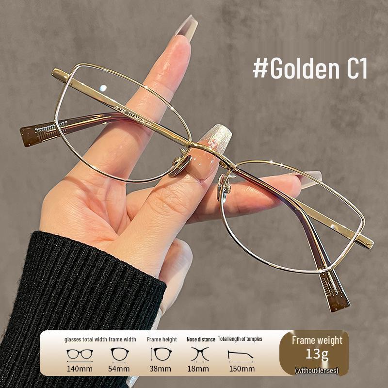 Damen Ultra-Leichte Brille mit Silberrahmen für Kurzsichtigkeit - Reines Titan, Blaulichtfilter, Rundes Gesicht Design