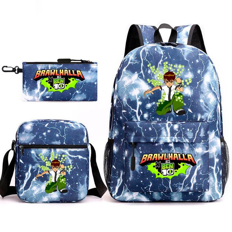 New Hacker Junior Starry Sky School Bag Three-piece Set 10 Heat Transfer Personalized Backpack Leisure Bag